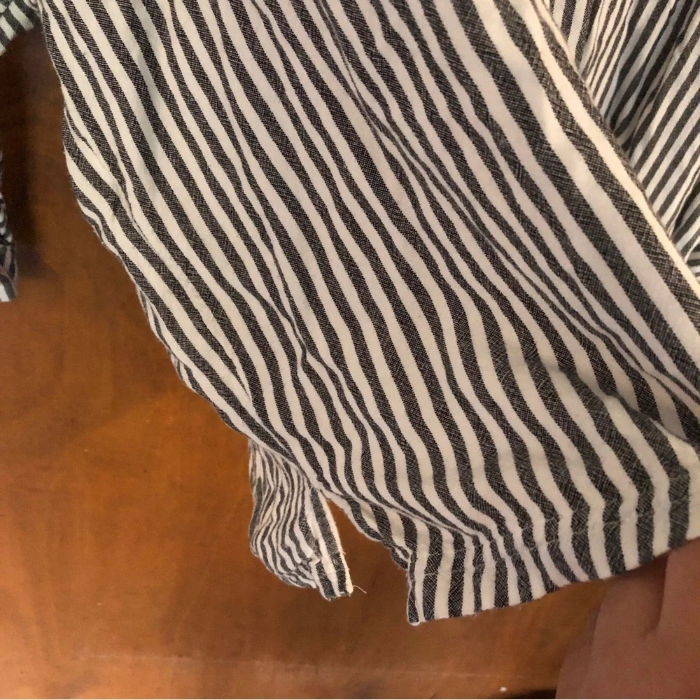 Urban Outfitters UO Oversized Grey Striped Button Down Lagenlook Nautical Shirt - Picture 10 of 13